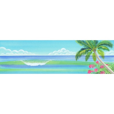 栗乃木ハルミ版画額装品「surf green」