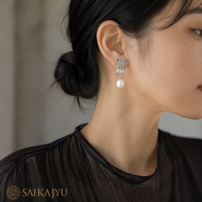 淡水パールピアス「永遠」シルバー