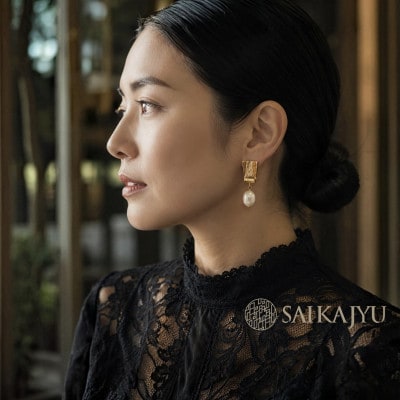淡水パールピアス「永遠」ゴールド