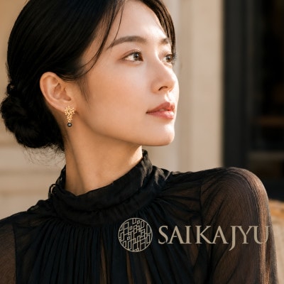 淡水パールイヤリング「花束」ゴールド