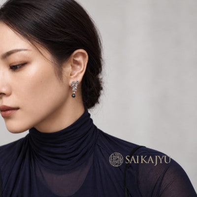淡水パールピアス「花束」シルバー