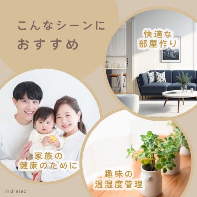 ドリテック アナログ温湿度計 O-329GY