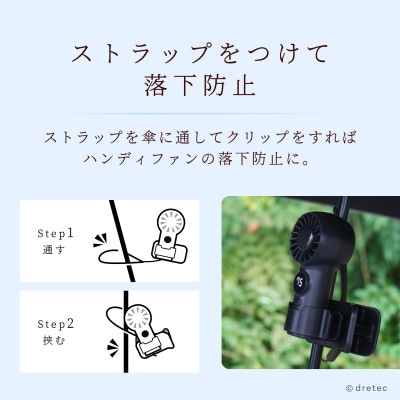 ドリテック てのひらハンディファン(クリップ付)ブラック FN-209BK