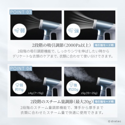ドリテック 吸着スチームアイロン 「スイピタ」 ブルー IR-102BL