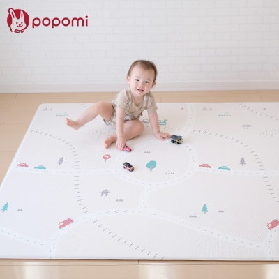 popomi 抗菌もちもちプレイマット　ビビッドtown　140×200×1.6cm
