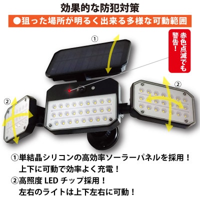 ソーラーセンサーライト　広範囲照射型　マグネットベース付　EDS0795MN