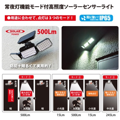 ソーラーセンサーライト　広範囲照射型　マグネットベース付　EDS0795MN