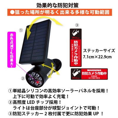 ソーラーセンサーライト　ダミーカメラ型　マグネットベース付　EDS0796MN