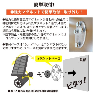ソーラーセンサーライト　ダミーカメラ型　マグネットベース付　EDS0796MN