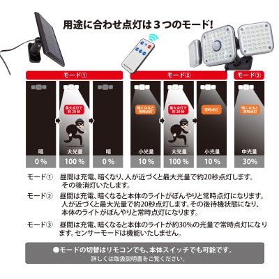 ソーラーセンサーライト　ソーラー・ライト分離型　マグネットベース付　EDS0797MS