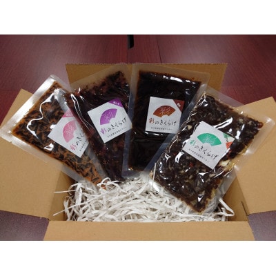 彩のきくらげ　めんたい味、梅しそ味、佃煮味、ペペロンチーノ味　4種類セット(100g×4パック)