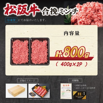 松阪牛入り合挽きミンチ 400g×2P　SS75