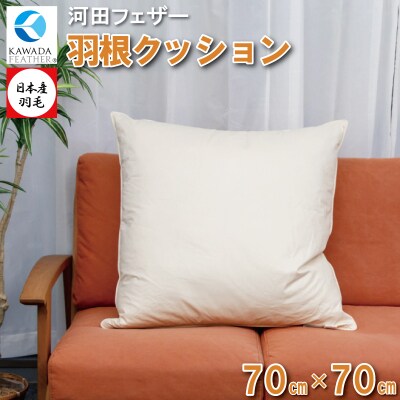 【河田フェザー】 国産 羽根 クッション C-70