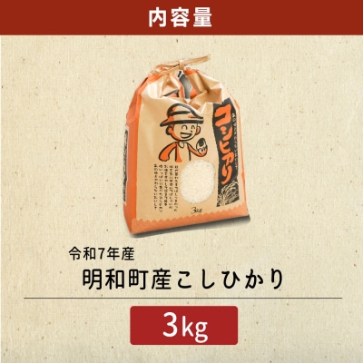 農家直送 ! 明和町産 こしひかり 3kg