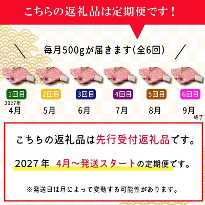 【定期便全6回】 松阪牛 すき焼き (特選ロース) 500g  SS50