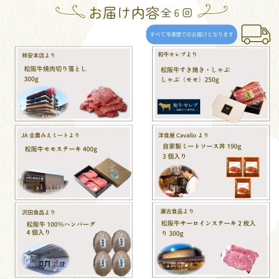 松阪牛 食べくらべ 定期便 【全6回】 2ヶ月に一度お届け