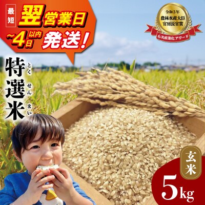 (有)松幸農産 特選米 玄米 5kg 三重県産 コシヒカリ　MK19