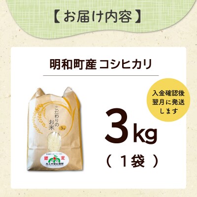 三重県産 山本農産のお米 (コシヒカリ) 3kg　yn11