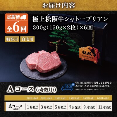【定期便】 極上 松阪牛 シャトーブリアン (150g×2枚) 6か月 Aコース US43