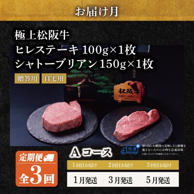 極上 松阪牛 シャトーブリアン・ヒレステーキ(各1枚)【定期便3回】 Aコース US46