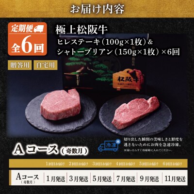 極上 松阪牛 シャトーブリアン・ヒレステーキ(各1枚)【定期便6回】 Aコース US50