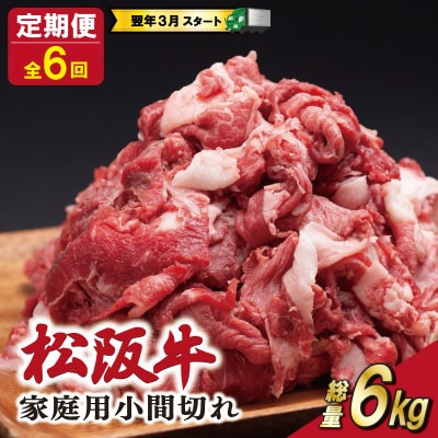 【定期便全6回】 家庭用 松阪牛 小間切れ 200g×5p SS144