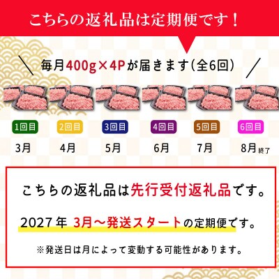 【定期便全6回】 松阪牛入り 合挽ミンチ 400g×4p SS84