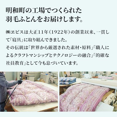 羽毛掛けふとん シングル (ブルー) フランス産ホワイトダックダウン  