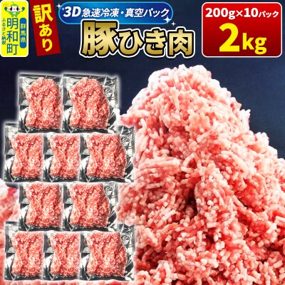 訳あり!群馬県産 豚挽肉 2kg(200g×10パック)|10_nkb-010201