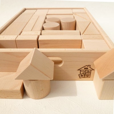 白木つみ木 一段(340×250×68mm)天然無垢 白木つみ木 つみき|10_tmd-040101