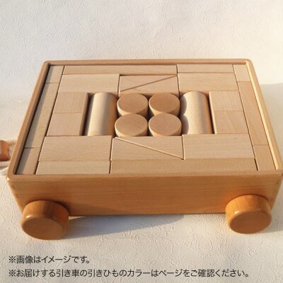 引き車 白木一段(340×300×85mm)【引きひも きみどり】|10_tmd-020101e