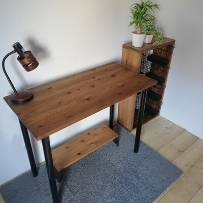 無垢材 デスク 工具不要 テーブル 机 1000×500 子供部屋 リビング
