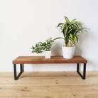 無垢材とアイアンのシェルフ ブラウン Mサイズ 60cm リビング 玄関 植物 シェルフ ラック