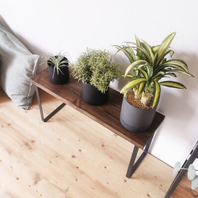 無垢材とアイアンのシェルフ H30cm W60cm / DBR / 植物由来の天然オイル / 完成品