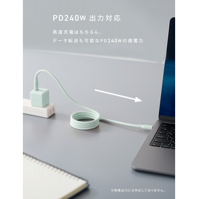 CIO スパイラルシリコンケーブル CtoC 1m 充電ケーブル USB-C  (シェルピンク)