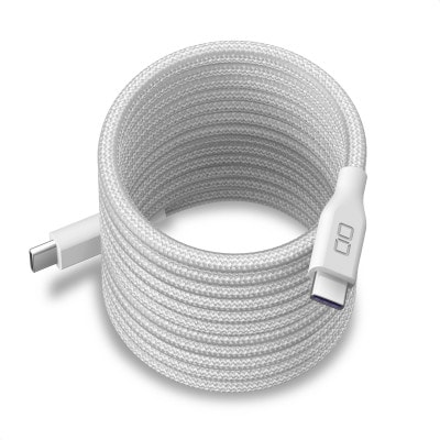 CIO  スパイラルケーブル CtoC 2m 充電ケーブル USB-C (ナチュラルホワイト)