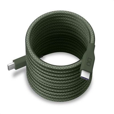 CIO スパイラルケーブル CtoC 2m  充電ケーブル USB-C (モスグリーン)