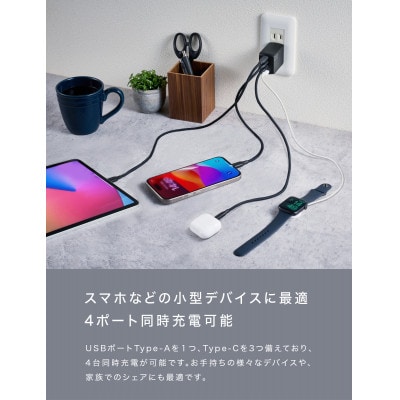 CIO USB充電器 急速充電対応 NovaPort QUAD2 67W 3C1A (ブラック)