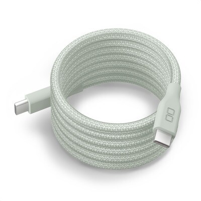 CIO 充電ケーブル USB-C スパイラルケーブル CtoC 1m (カームブルー)