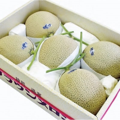 【通年出荷】クラウンメロン(白等級)　大玉　5玉詰