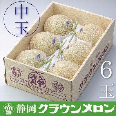【通年出荷】クラウンメロン(白等級)中玉　6玉入