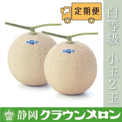 【毎月定期便】クラウンメロン(白等級)小玉2玉・6ヵ月毎月お届け全6回