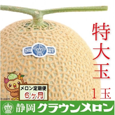 【毎月定期便】クラウンメロン(白等級)特大玉　1玉　全6回