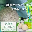 【毎月定期便】クラウンメロン白等級小玉(1.1kg前後)2玉入り 全12回
