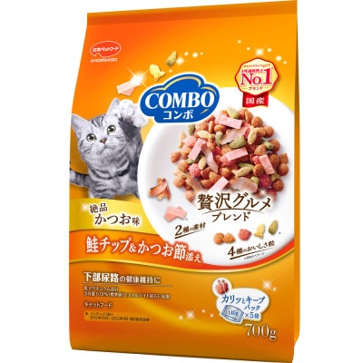 コンボ キャット かつお味・鮭チップ&かつお節添え 700g×12袋