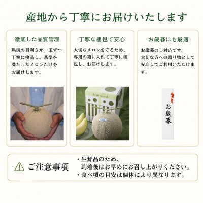 【お歳暮のし付】袋井市クラウンメロン(白等級)約1.3kg×2個