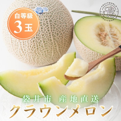 期間限定 2026年5月～6月発送予定 袋井市 クラウンメロン (白等級) 約1.3kg×3個