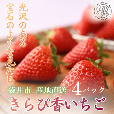 袋井市産 JA遠州中央 きらぴ香 いちご 4パック