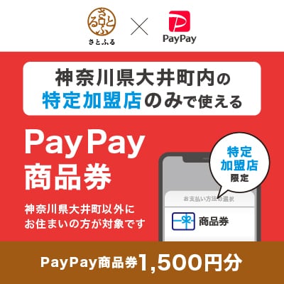 神奈川県大井町　PayPay商品券(1,500円分)※地域内の一部の加盟店のみで利用可