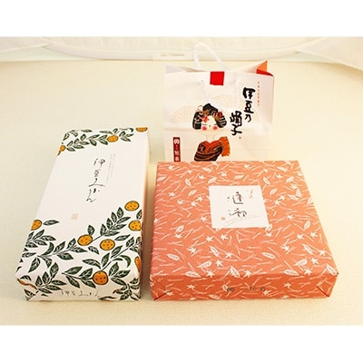 伊豆の銘菓セットC【伊豆乃踊子4個入×1箱、伊豆逢初9個入×1箱、伊豆みかん8個入×1箱】